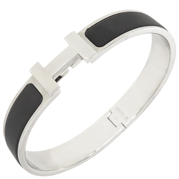 エルメス HERMES ブレスレット クリックHH PM メタル エナメル ブラックXシルバー シルバー金具 Hブレス 【中古】