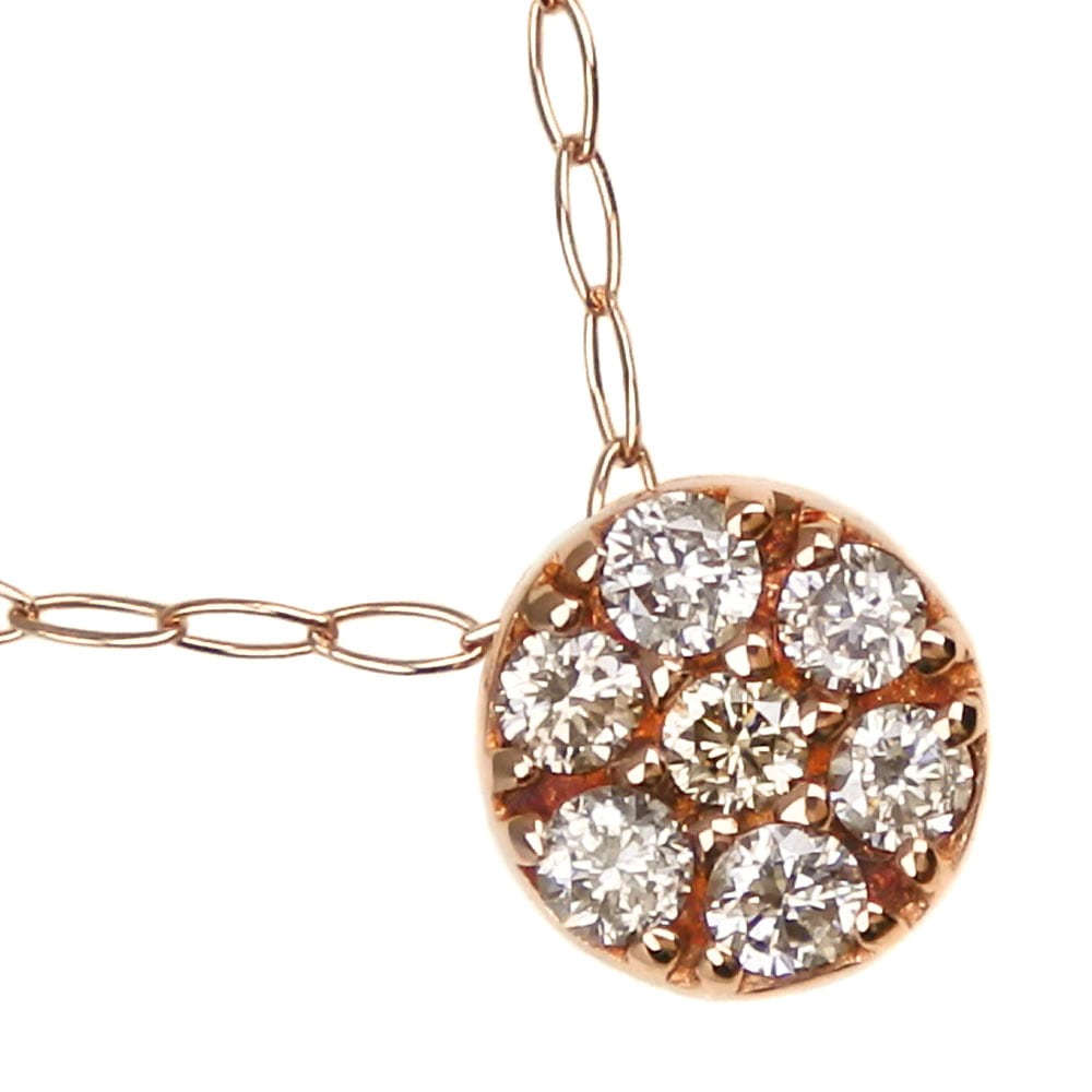 ネックレス K10ピンクゴールド ダイヤモンド 0.10 約0.6g レディース 中古品 A+ランク