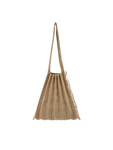JOSEPH&STACEY公式 ニットバッグ Lucky Pleats Knit M Hazelnut Beige