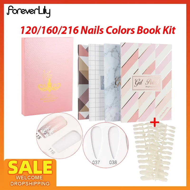 偽の爪のヒント表示ブック120/160/216色マニキュア収納ブック偽爪スタイルショーチャートネオーガナイザーツール