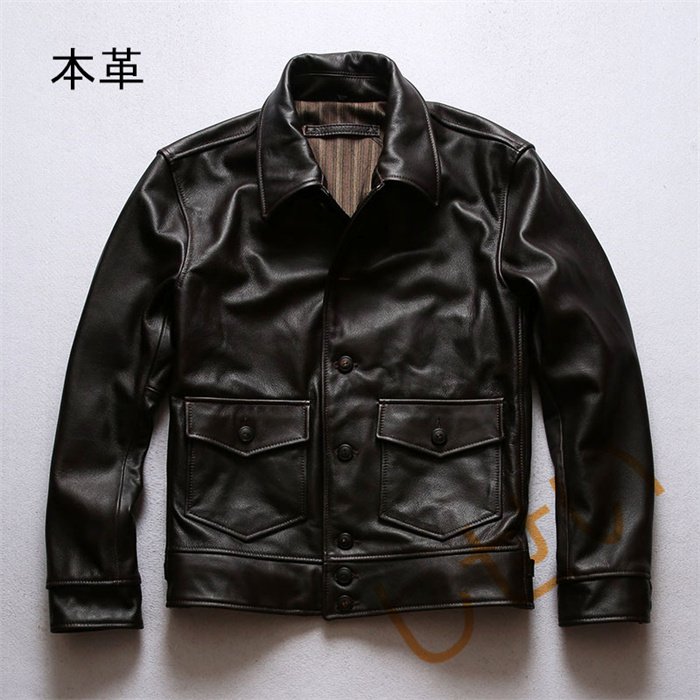 本革ジャケット バイクジャケット　メンズ　牛革　防風防寒　秋冬　レザージャケット 　バイクウエア　2