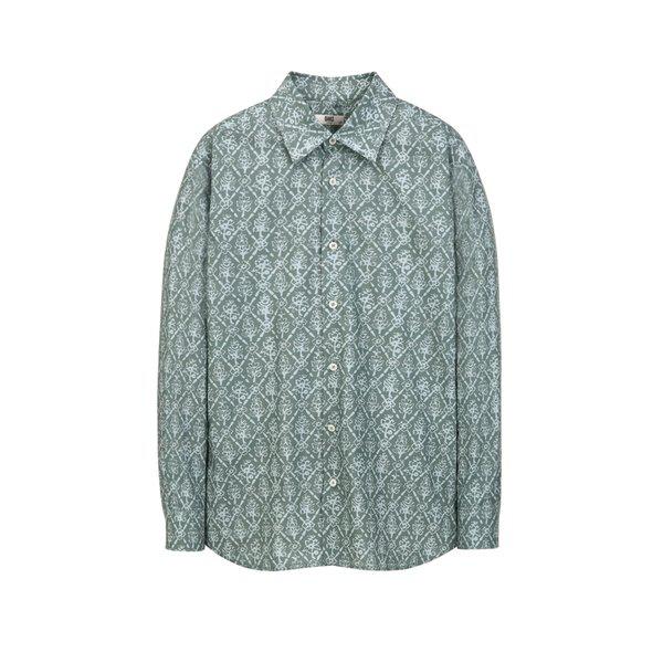 [26SS] カーキフローラルパターンコットン長袖シャツDMSH6B110K2