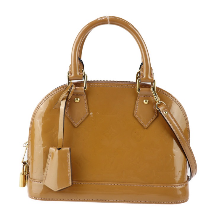 LOUIS VUITTON ルイ ヴィトン ハンドバッグ M91585 アルマBB モノグラムヴェルニ コーティングキャンバス レザー ローズヴェルール ベージュ系 ゴールド金具 2WAY ショルダー