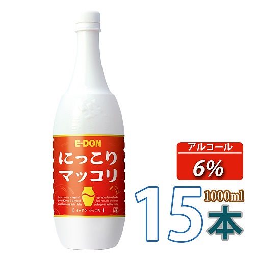 二東米マッコリE-DON 二東にっこりマッコリ1000ml X 15本 (PET)/イドンマッコリ/韓国食品/韓国食材/韓国料理/韓国お土産/酒/お酒/韓国酒/韓国お酒 8,036円