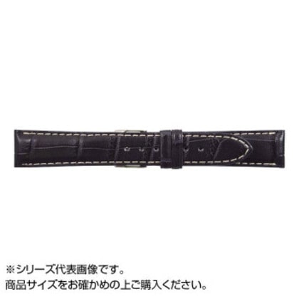 MIMOSA(ミモザ) 時計バンド クロコマット 22mm ネイビー/ホワイトステッチ (美錠:銀) WRM-NW22