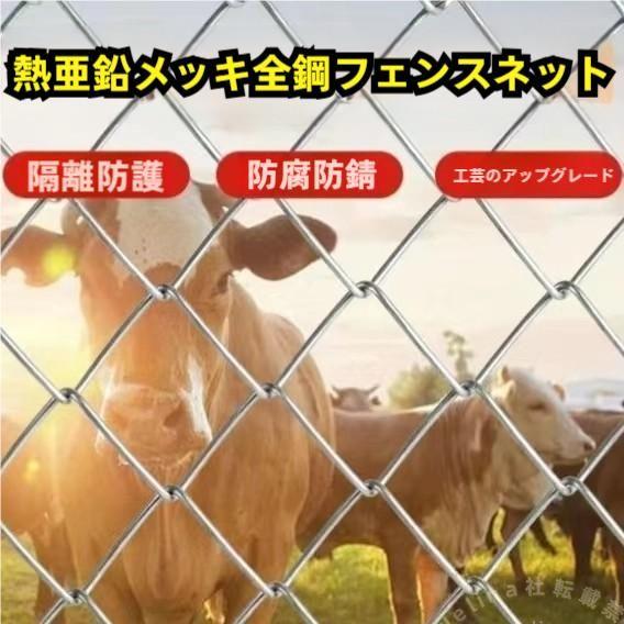 亜鉛メッキ金網フェンス チェーンリンクフェンス 庭用フェンスロール ヘビーデューティ 再利用可 家禽ネット/防獣対策にも ワイヤー2.04.0mm