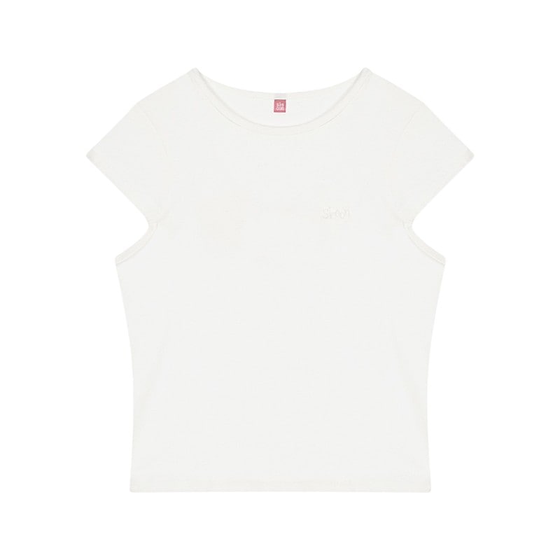 ロゴキャップスリーブTシャツ White 可愛い おしゃれ ディリーファッション ガーリールック Tシャツ 韓国ファッション 韓国ブランド