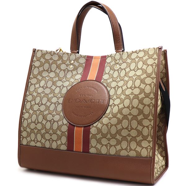 ショルダーバッグ レディース 2Way ハンドバッグ シグネチャー ジャガード ストライプ カーキ サドルマルチ C8418 IMVGB 28,638円