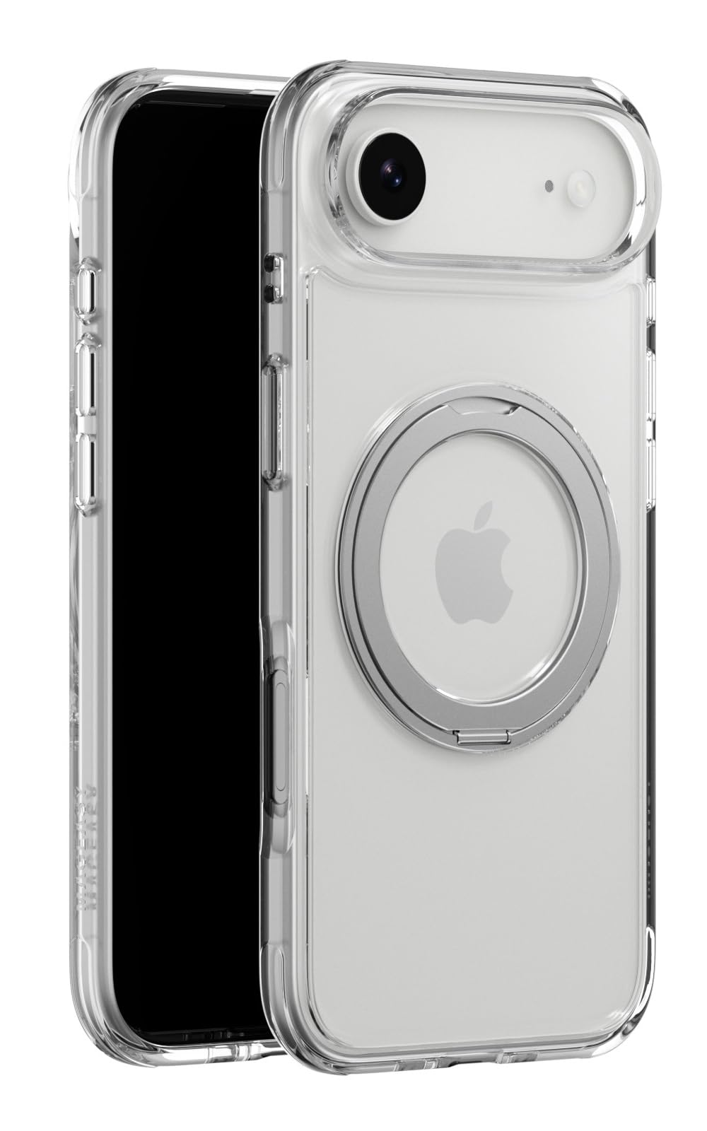 【MagEasy】 iPhone Air 対応 ケース クリア MagSafe 対応 回転 リング スタンド 耐衝撃 スマホケース マグセーフ 透明 頑丈 携帯ケース [ iPhoneAir アイフォ