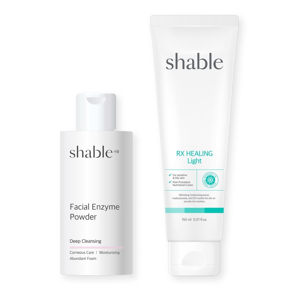 [SHABLE] [チソン肌2種セット] シャベル2stepエンザイムパウダー+ヒーリングライトEGF再生クリーム