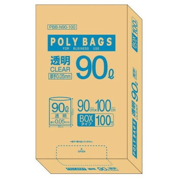 オルディ ポリバッグビジネスBOX90L 透明100Px2箱 10890301