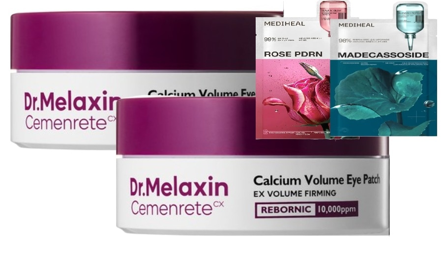 [NEW目元ケア1 + 1] シメンリート カルシウムボリューム アイパッチ 60枚入+ 60枚入+ 2マスク/ ほうれい線 アイパッチ 目元パック 目の下