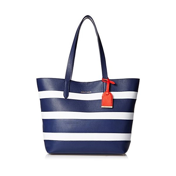 Cole Haan Palermo Small Travel Tote, Blazer Blue/Optic White Stripe, One Size 並行輸入品