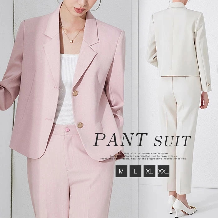 セットアップ レディース パンツスーツ 2点セット スーツ 上下セット コーデ パンツスーツ ビジネス テーパードパンツ オフィス OL セレモニースーツ 大人 きれいめ ゆったり ビジネス オフィス