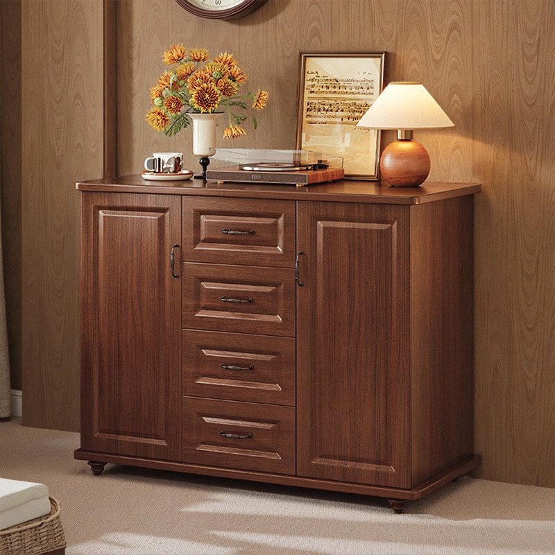 11 リビングルームのソファの隣にあるキャビネットの無地の箱キャビネットの頑丈な箱キャビネットのベッドルームチェストアメリカンスタイルの引き出しキャビネット 2