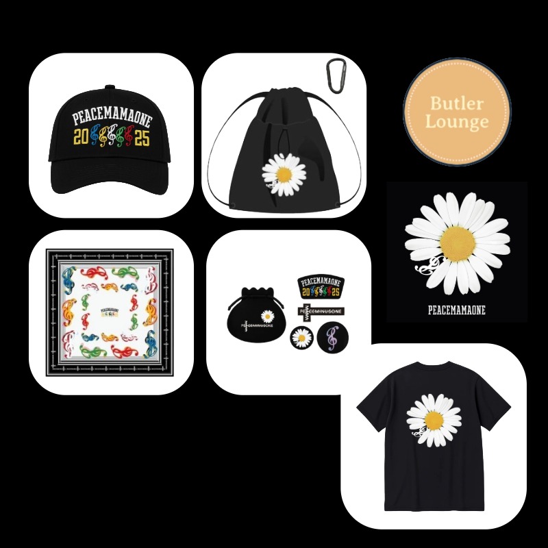 [公式] 2025 MAMA × PEACEMINUSONE × G-DRAGON PEACEMAMAONE POP-UP MD / キャップ / Tシャツ / ジムサック / スカーフ