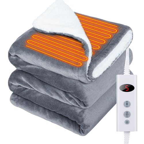 GOHHME電気毛布 掛け 敷き188×130cm 電気ひざ掛け【大きいサイズ＆10段階温度調整＆ 9つタイマー機能 】 フランネル ふわふわ 電気ブランケット丸洗い可 3分速暖膝掛け4h自動電源オフ
