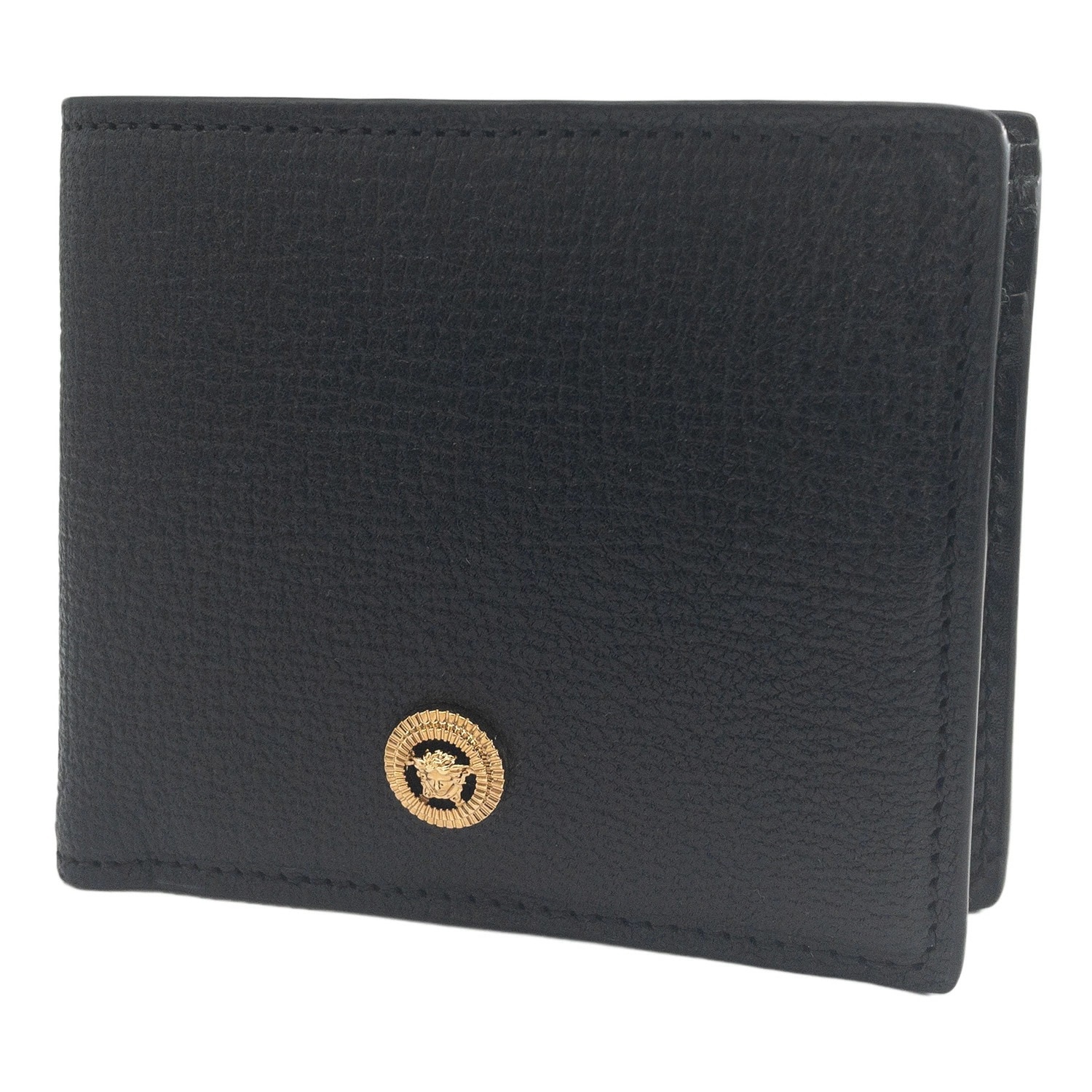 ヴェルサーチェ 財布 VERSACE メンズ DPU6737 1A10544 1B00V メドゥーサ ビギー 小銭入れ付 二つ折り財布 ブラック MEDUSA BIGGIE