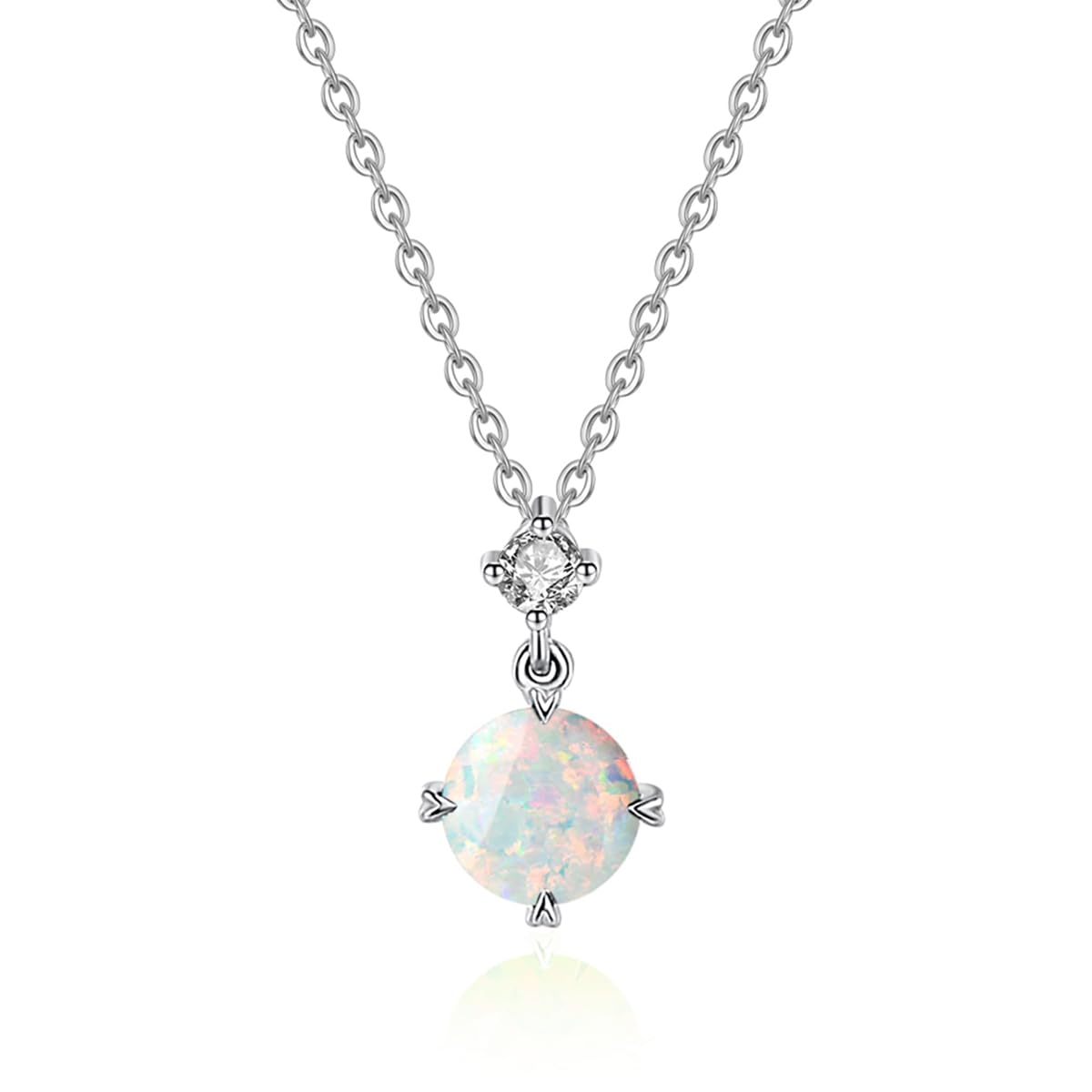 [FANCIME] プラチナ ネックレス レディース ダイヤモンド オパール 一粒 10月 誕生石 ペンダント プラチナチェーン 女性 クリスマス 母の日 誕生日 記念日 プレゼント ギフトラッピング 39,563円