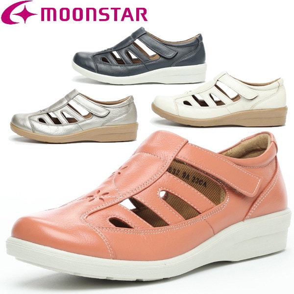 ムーンスター moonstar スニーカー スポルス SPORTH コンフォートシューズ 4E 幅広 ワイド 国産 天然皮革 本革 レザー SP5632 レディース・婦人