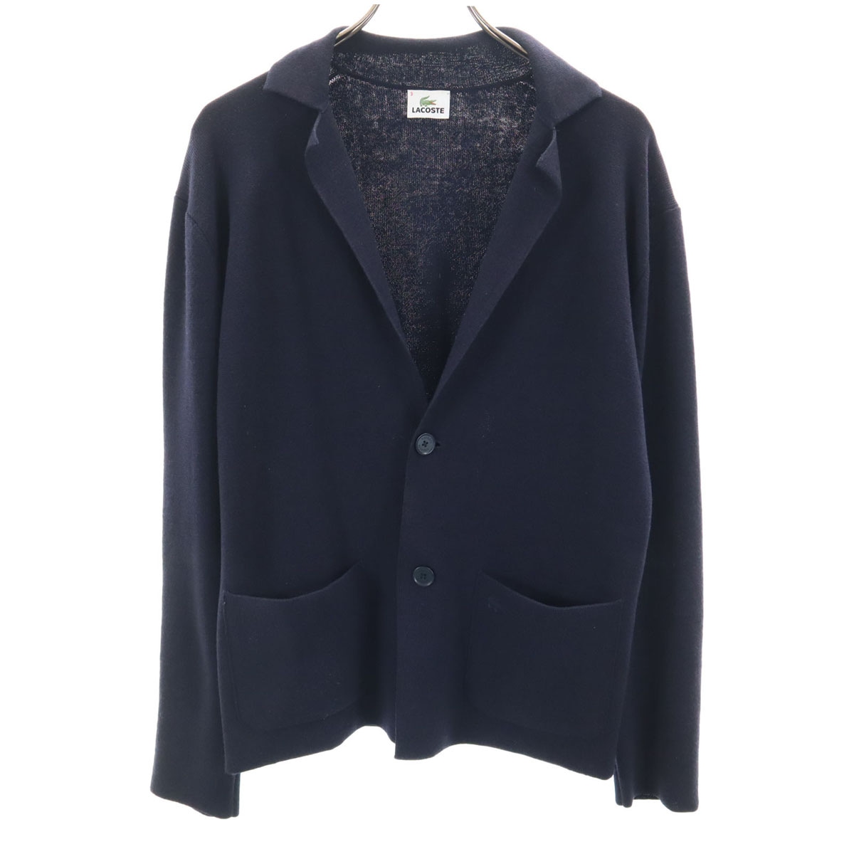 長袖 ニットカーディガン 3 ネイビー メンズ 古着