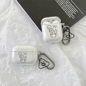 airpods4ケース 韓国 Airpods pro ケース airpods ケース TPU 漫画 グラフィック シンプル クリア 透明 保護