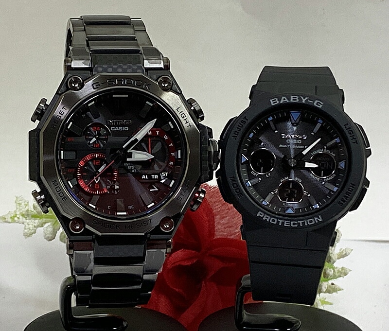 恋人たちのGショックペア G-SHOCK BABY-G ペアウォッチ ペア腕時計 カシオ 2本セット gショック 電波ソーラー MTG-B2000YBD-1AJF BGA-2500-1AJF