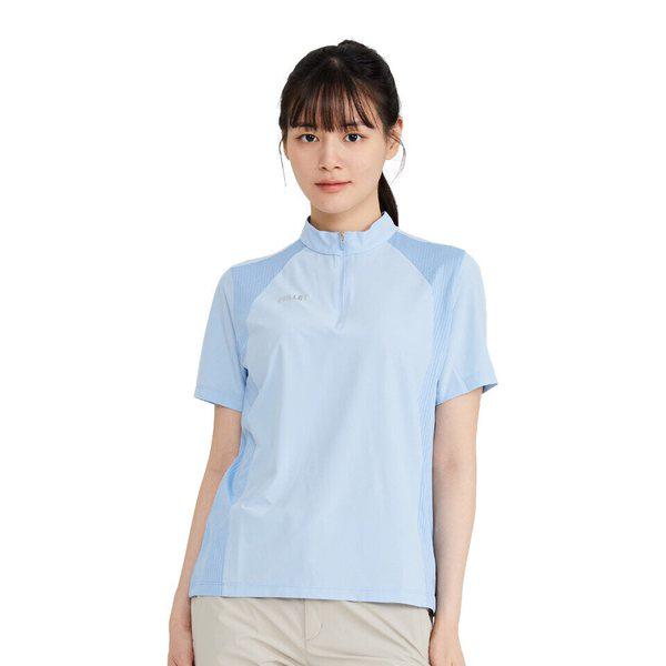 女性夏のアウトドア機能性半袖LD袖ハイゲージTシャツスカイ_CC