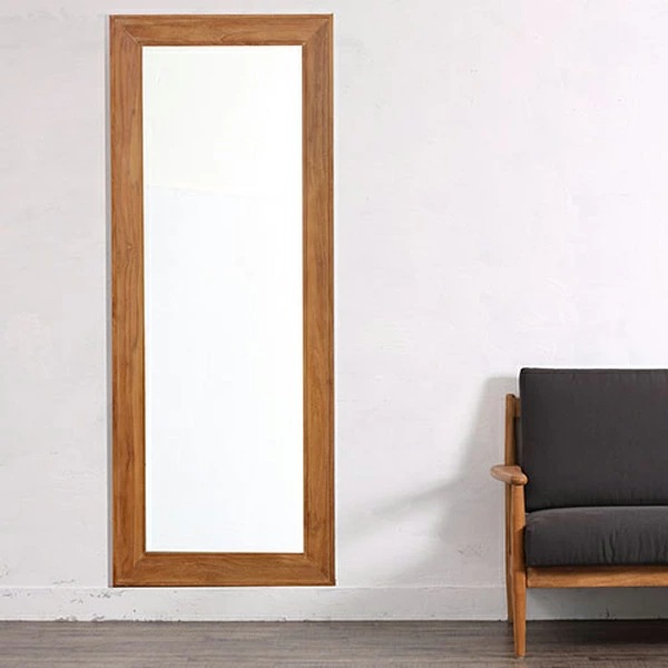 鏡 ミラー チーク無垢材 ウォールミラー 姿見 全身鏡 カガミ 全身 かがみ 大型 壁掛け 立掛け ドレッサー 木製フレーム チーク