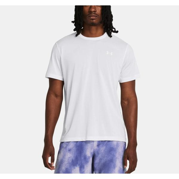 1382582 -100 ホワイト メンズ UA ローンチ 半袖 スリムフィット 機能性 半袖Tシャツ スポーツウェア トレーニングウェア