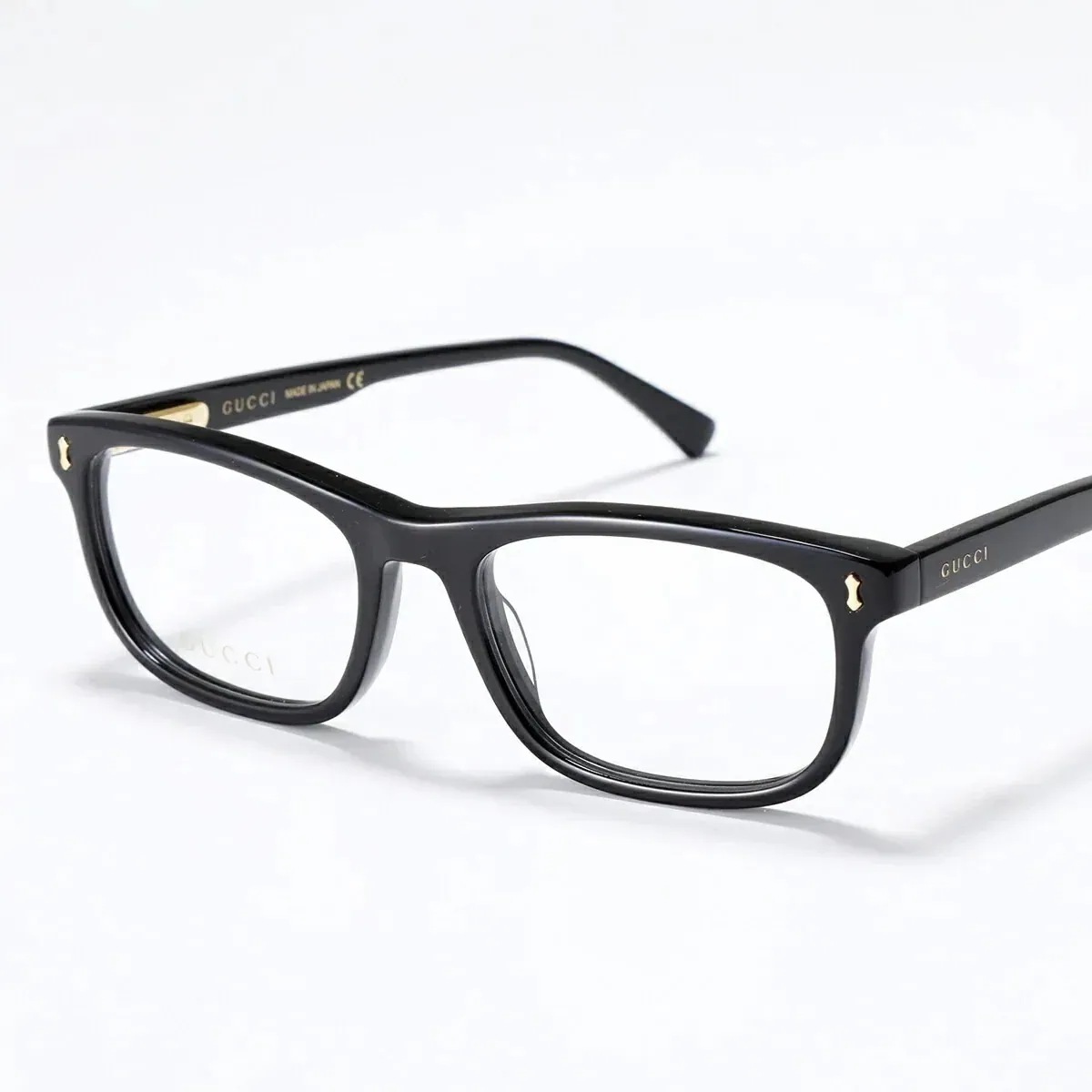 GUCCI グッチ メガネ GG1046O メンズ めがね 伊達メガネ ダテ 眼鏡 ロゴ アイウェア 黒縁メガネ 001/BLACK-TRANSPARENT