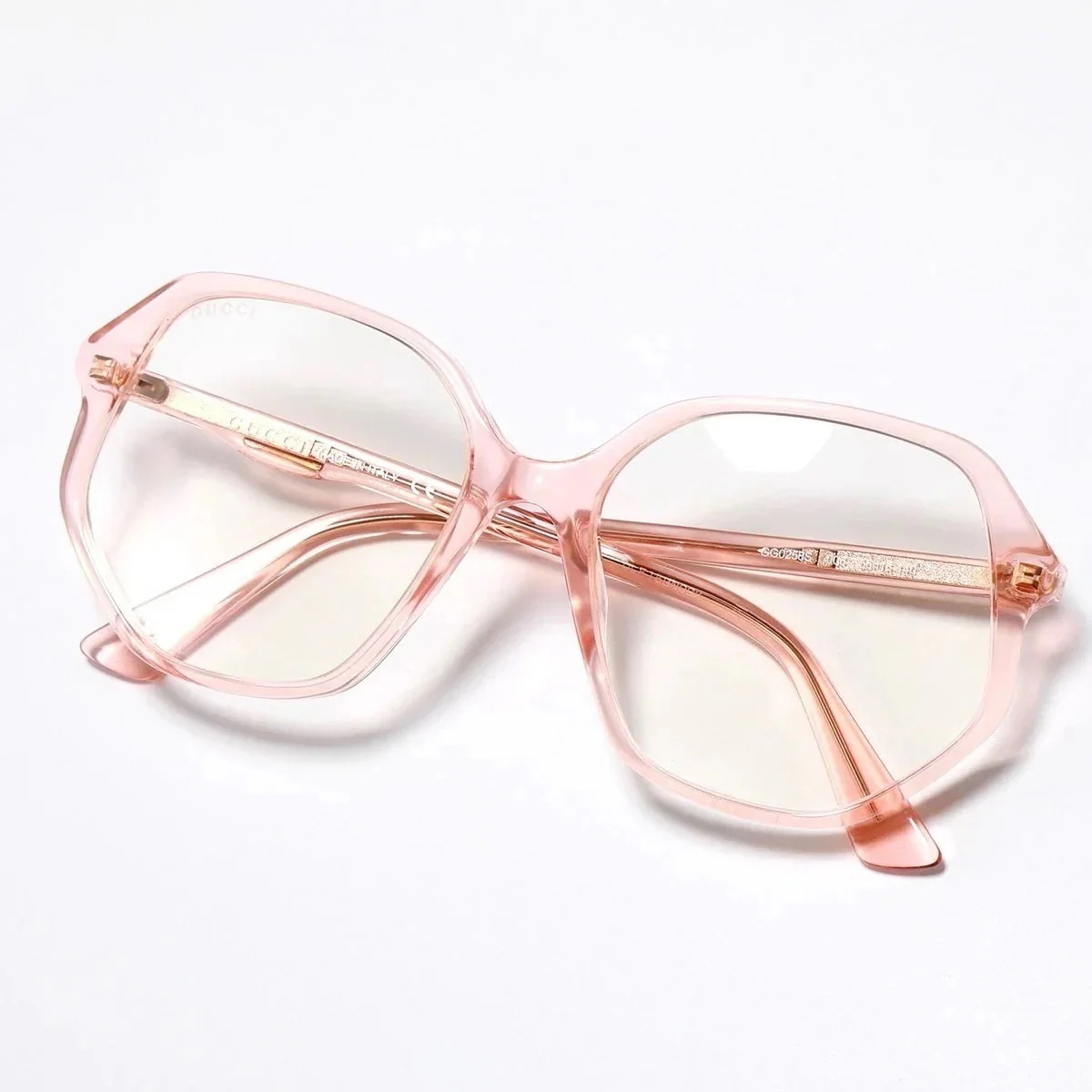 GUCCI グッチ メガネ GG0258S レディース バタフライ型 伊達メガネ ダテ 眼鏡 アイウェア セルフレーム ロゴ クリア 006/ORANGE-OR