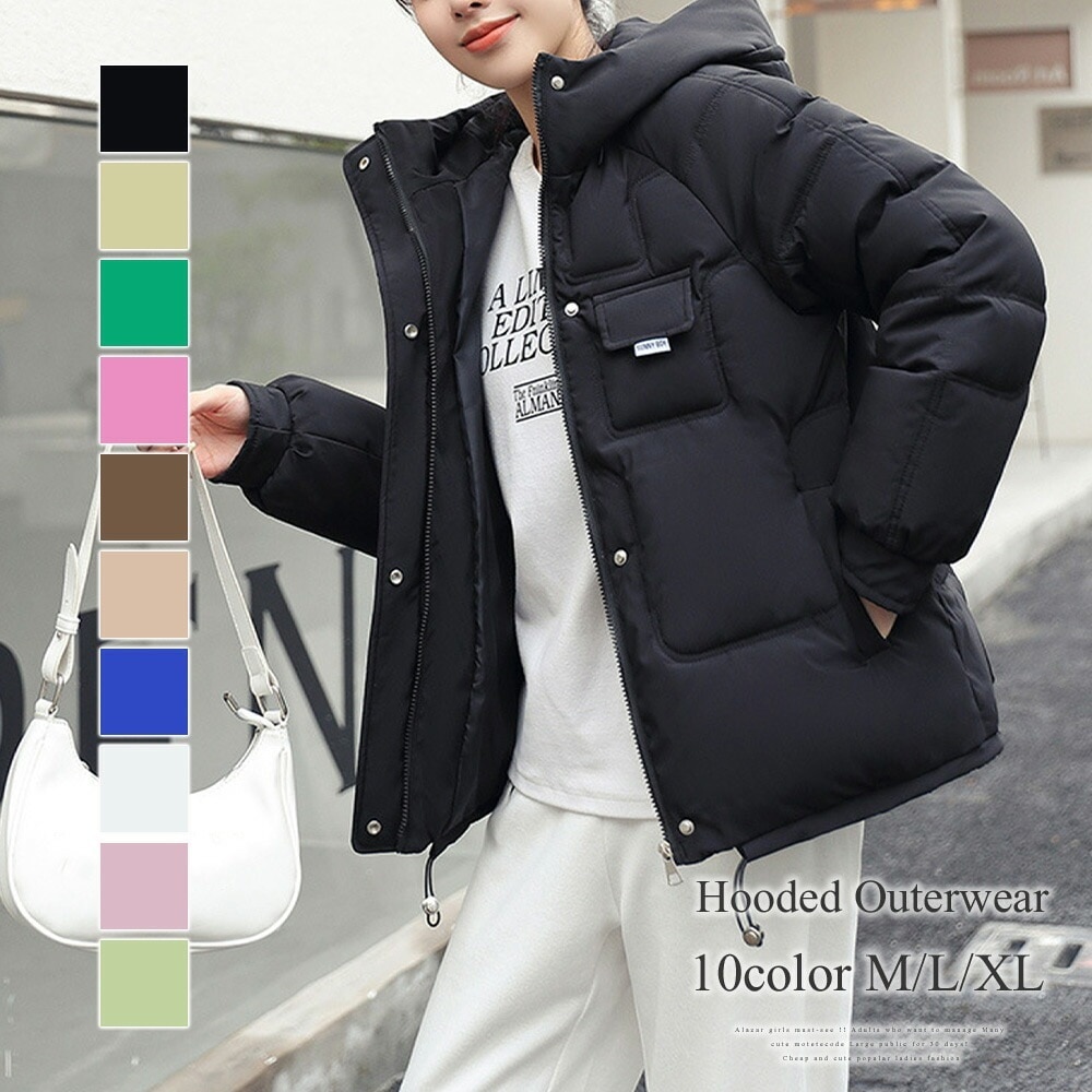 フード付きアウター レディース アウター 長袖 無地 秋服 冬服 10代 20代 30代 韓国ファッション 韓国 大きいサイズ ストリート アウトドア ポケット