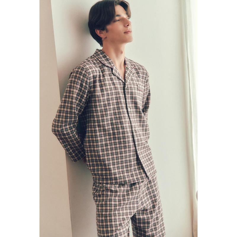 ウォームフレッシュ先染めチェック男性パジャマメンズ寝巻きVPA4580MSG