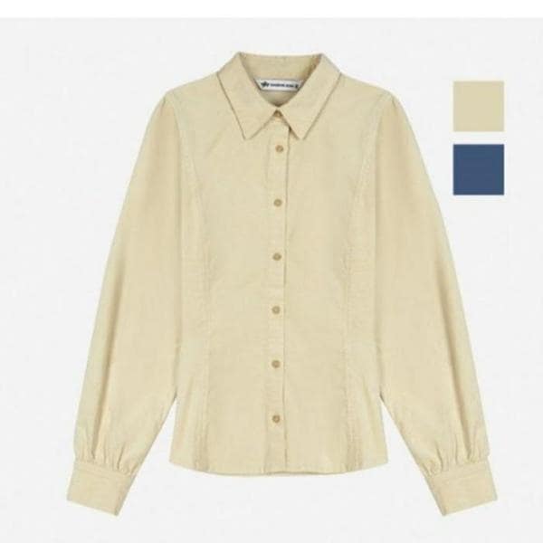 HC09 秋の女性らしい　微起毛シャーリング袖シャツ　柔らかく微起毛のある厚手(S41003851)