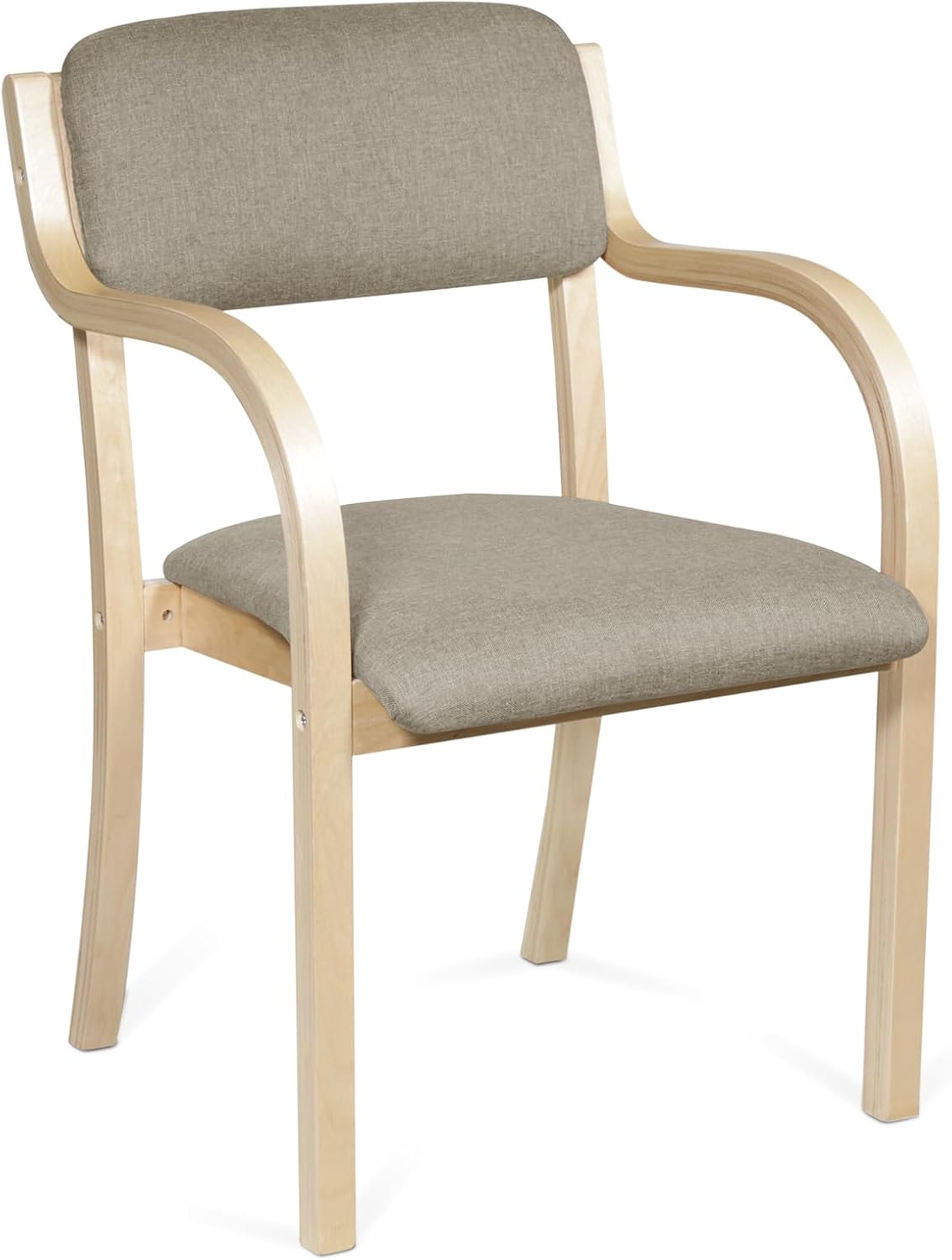 ダイニングチェア 肘掛付き ダイニング 木製 食卓椅子 広い座面 積み重ね スタッキング 介護椅子 1脚 (ベージュ, 1脚)