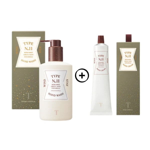 TYPE No.ハンドクリーム65mL+ハンドウォッシュ 350mL 香りが良いハンドケア 泡立ち良い洗浄 保湿ハンドクリーム 手荒れケア 韓国ハンドケア 男女兼用 ギフトセット おしゃれパッケージ