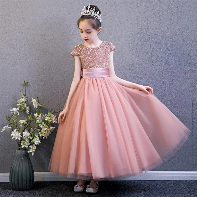 【即納398】子供ドレス 子どもドレス ピアノ発表会 中学生 高校生 女子 ワンピース 演奏会 結婚式 お誕生会 パーティー 七五三 コンクール ロング 高級 豪華 コンクール スパンコール オーダー