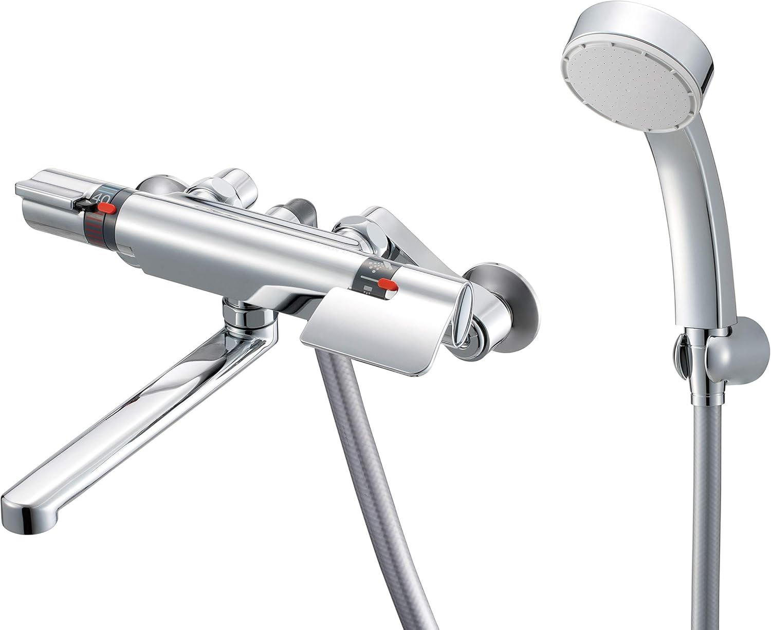 SANEI サーモシャワー混合栓 メッキ 断熱タイプ SK181AD-13-EC シルバー