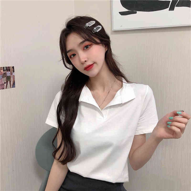 1つ買うと10個無料Tシャツ ポロシャツ レディース 半袖 トップス 白 黒 服 コットン カットソー ゆったり