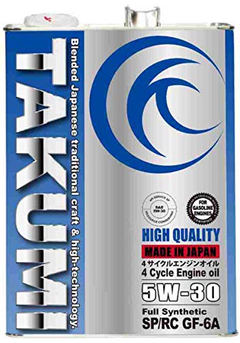 Takumiモーターオイル(Aktjapan) TAKUMIモーターオイル エンジンオイル 5W-30 SP/RC GF-6A 4L 4輪ガソリン車専用 化学合成油 街乗り