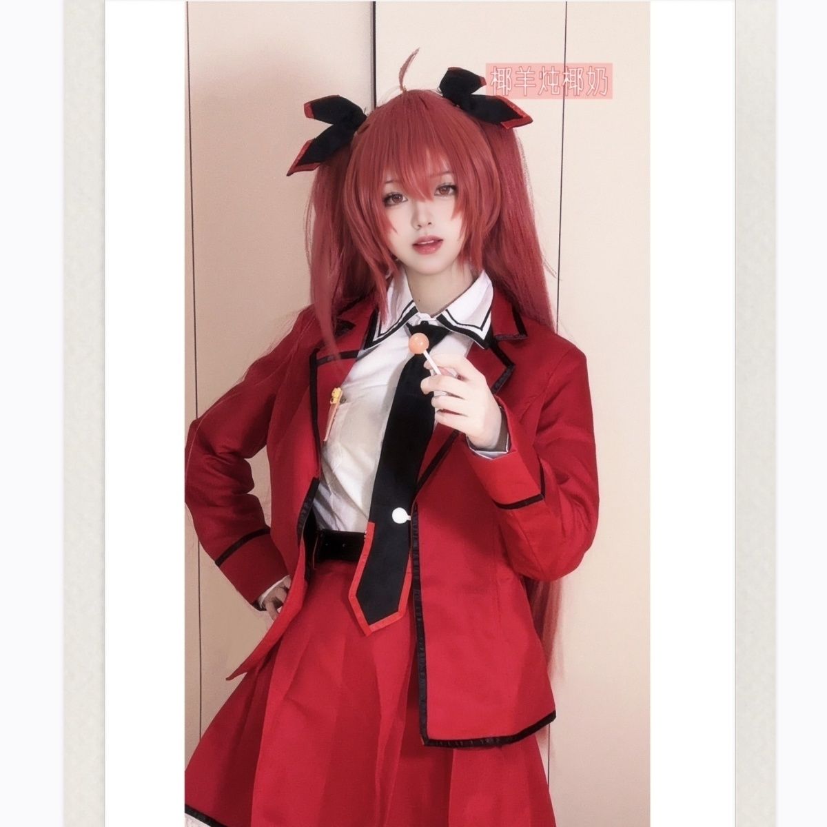 現物デート大作戦cos服装炎魔五河琴里コスプレ女性制服セットベアーブローチ