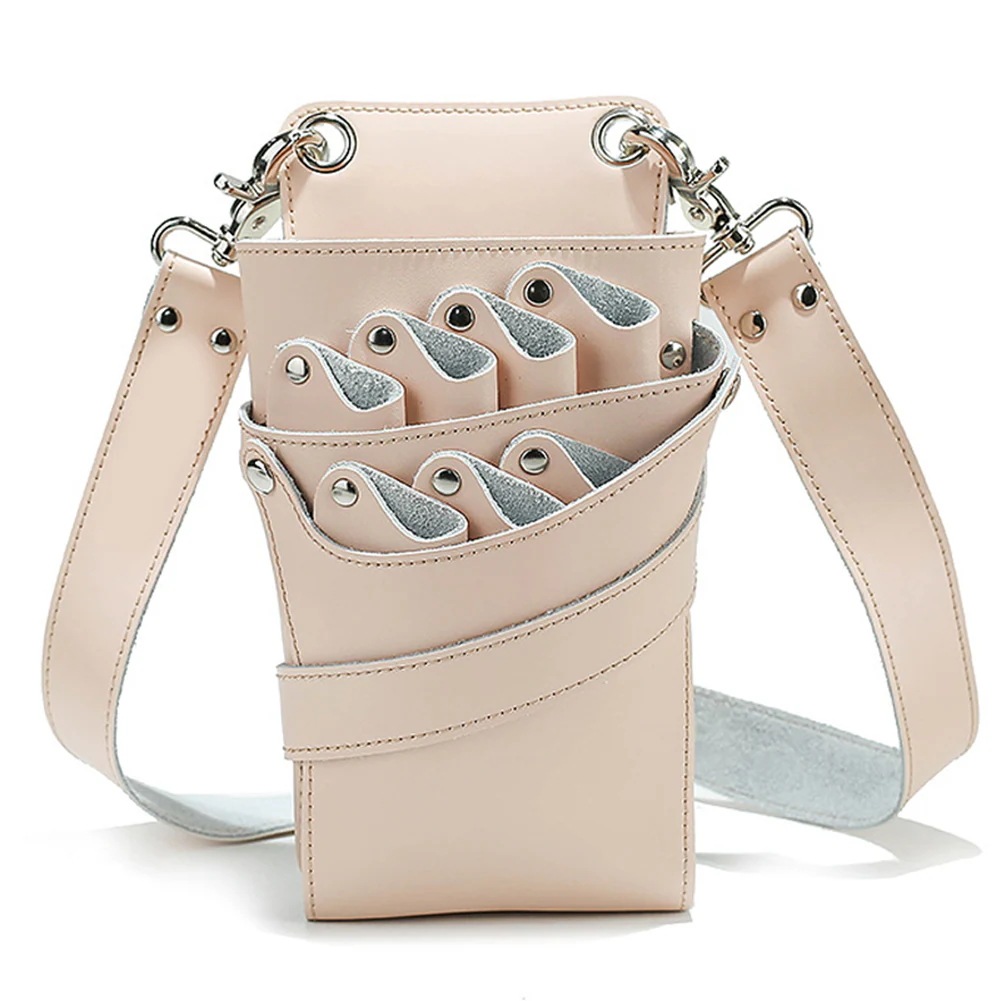 [急速出荷]シザーケース 美容師 トリマー 7丁 はさみ 櫛 収納 サロン 家庭用 ショルダーバッグ 本革