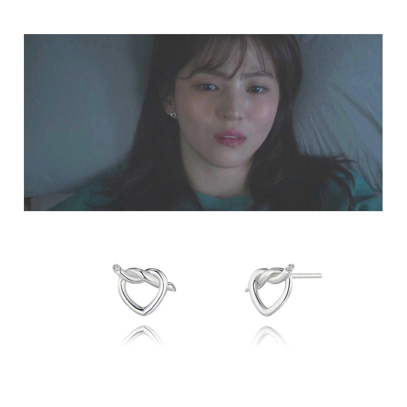 STH 正規品 ハンソヒ着用Love Knot piercing F0283 silver925 一対 人気商品