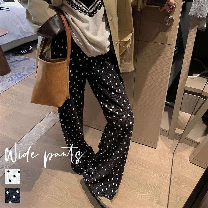 【20点セット】パンツ プリーツ レディース きれいめ ロング プリーツパンツ ワイドパンツ ワイド 水玉 ドット ガチョウパンツ フレアパンツ インナーパンツ ルームウェア ハイウェスト ウェストゴ