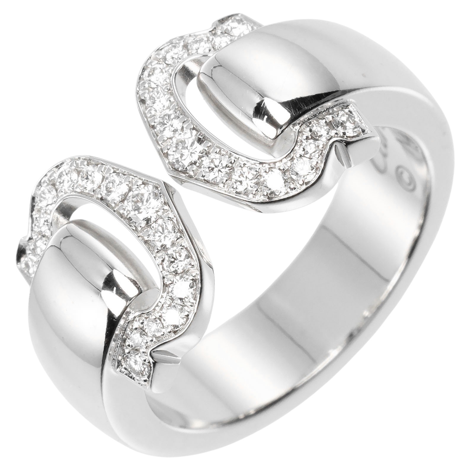 2C ブークルセ リング・指輪 K18ホワイトゴールド ダイヤモンド 8号 約9.27g レディース 中古品 Aランク