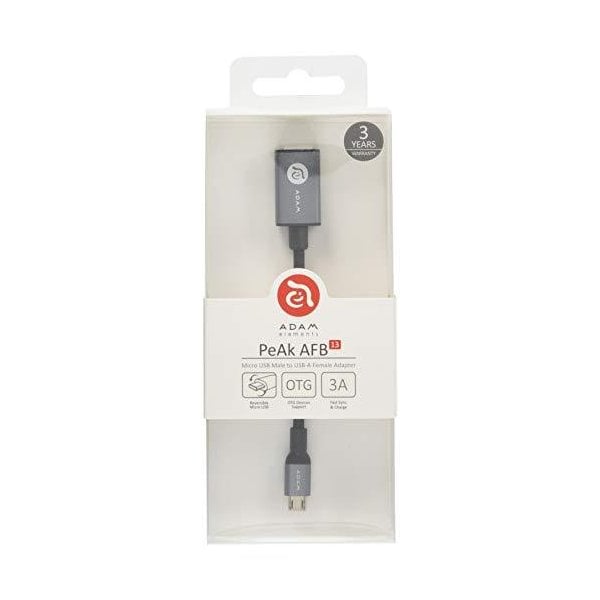Adam Elements Peak AFB13 USB Type-A (Female)-Reversible microUSB (Male) Adapter Cable 13 cm Gray 並行輸