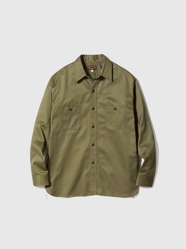 BUZZ RICKSON S バズリクソンズ シャツ メンズ レディース ユニセックス 綿100% 長袖 シンプル おしゃれ 黒 ヘリンボーン ワークシャツ HERRINGBONE WORK SHIR