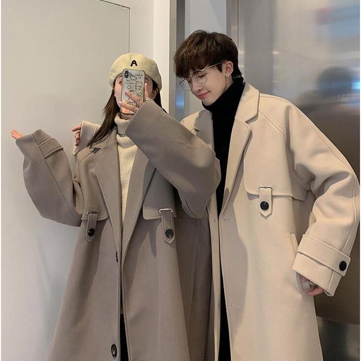 ペアルックカップルチェスターコートロングコートメンズレディース無地秋冬アウターロングコートコートS3XL大きいサイズグレーカジュアルフォ
