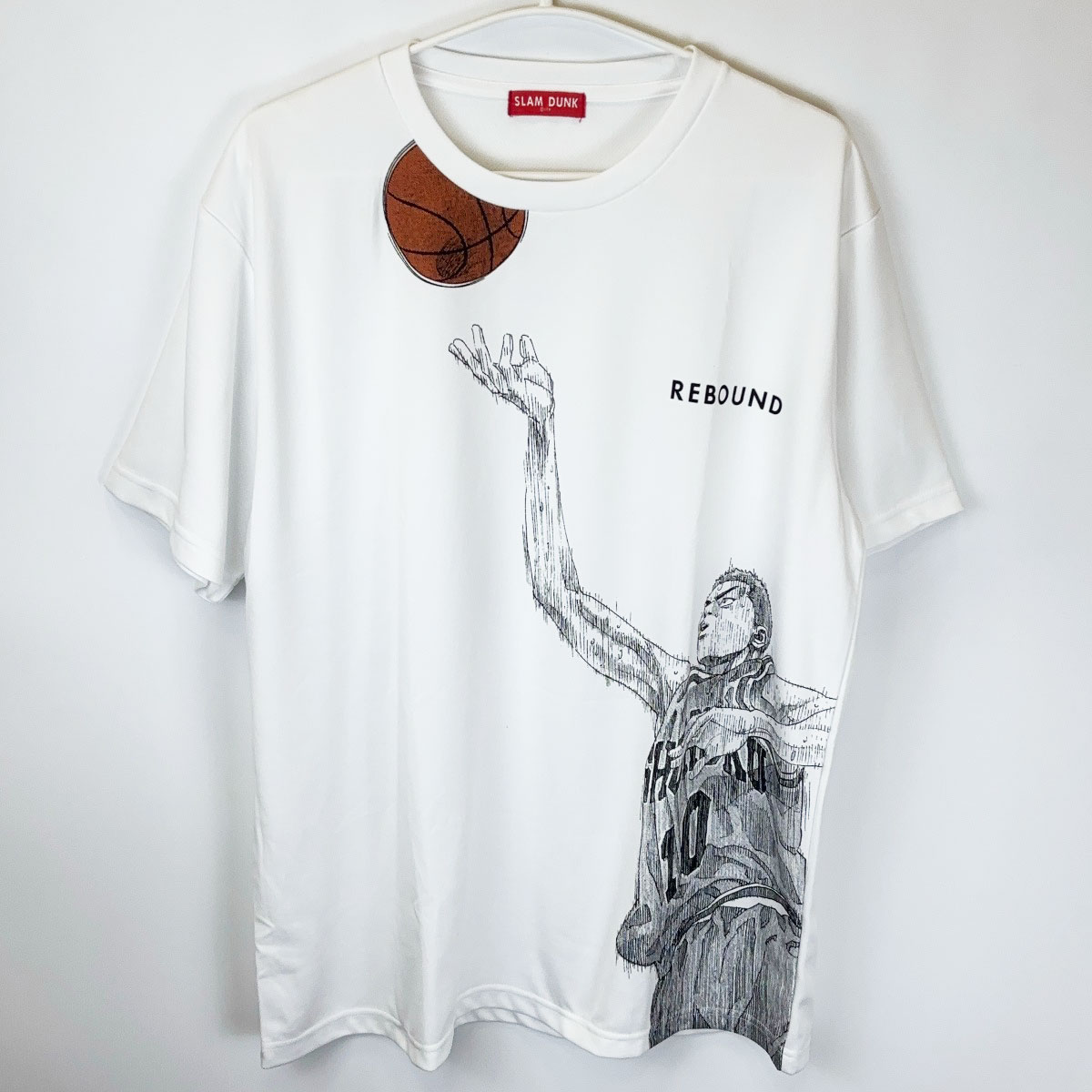 【中古・未使用品】スラムダンク SLAM DUNK Ｔシャツ 桜木花道 REBOUND XL ホワイト メンズ
